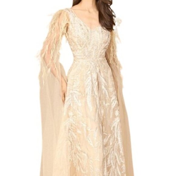 NWT Lara Dresses 28965 Lace Mother of the Bride Dress Champagne Size 6